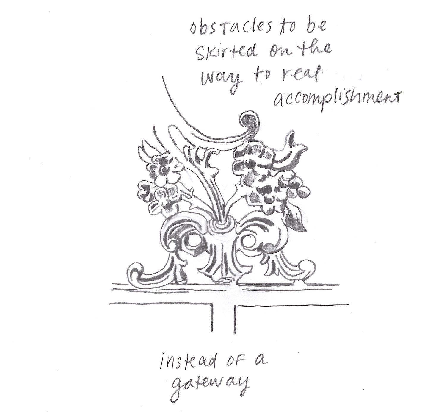 obstacles to be skirted on the way to real accomplishment instead of a gateway 
