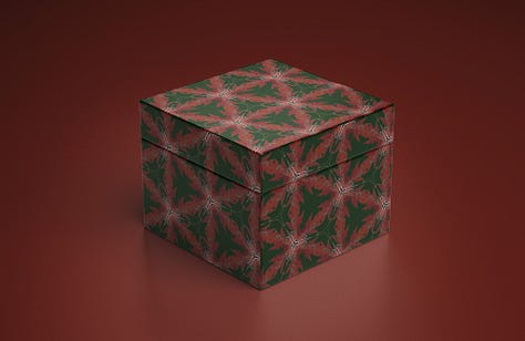 Christmas themed gift box and bag 
