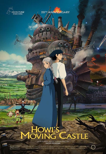 howl's moving castle studio ghibli poster