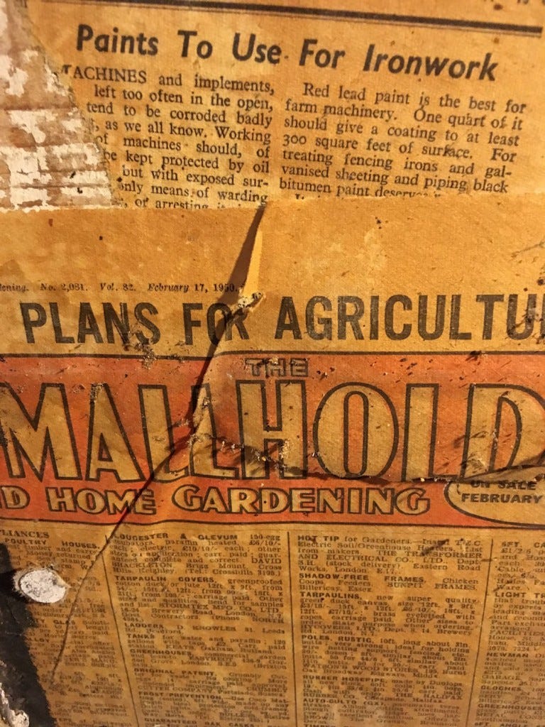 Old newspapers dated February 17, 1950