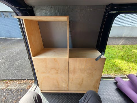 Constructing a plywood cupboard over various phases
