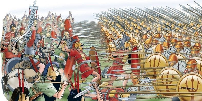 Battle of Cynoscephalae (197 BC), the Roman legion prevails against the  Macedonian phalanx - Historia Scripta