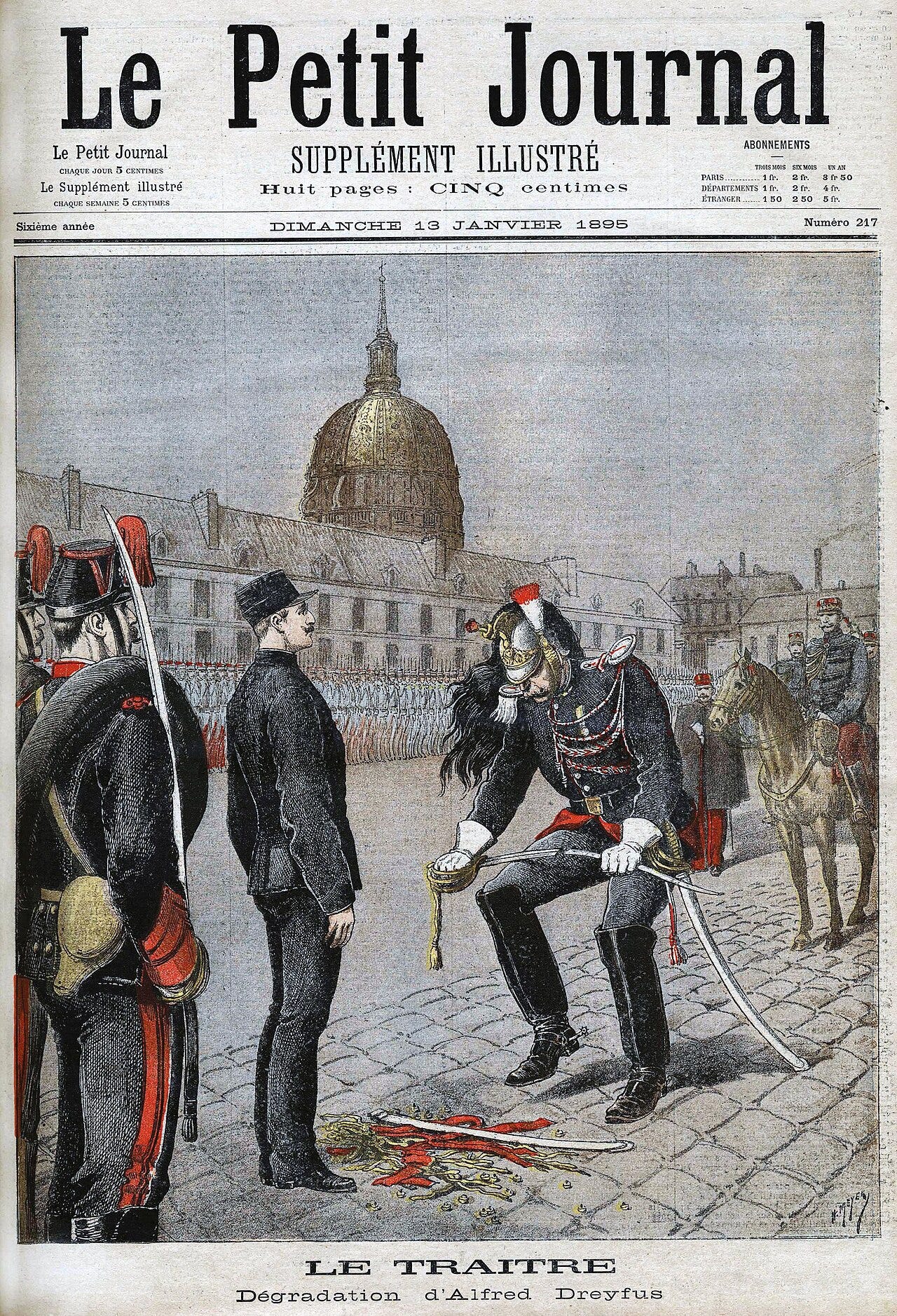 The military degradation of Captain Alfred Dreyfus, 1895 The military degradation of Captain Alfred Dreyfus, 1895