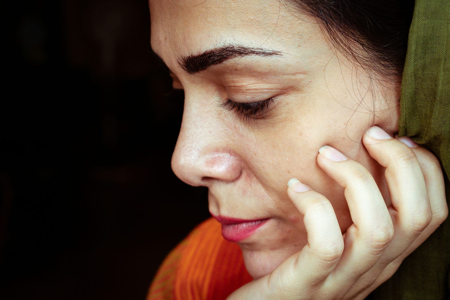 aging midlife woman with changing skin after menopause due to estrogen loss
