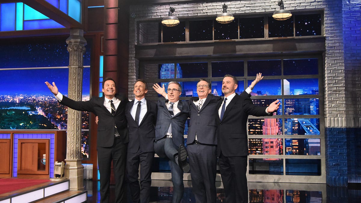 Kimmel, Meyers, Fallon, Oliver and Colbert: Why it matters that TV's late night hosts gathered to mourn the demise of 'The Late Show'