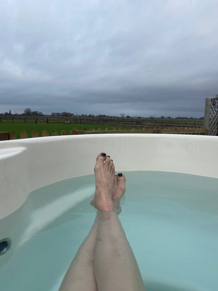 hot tub by day and night