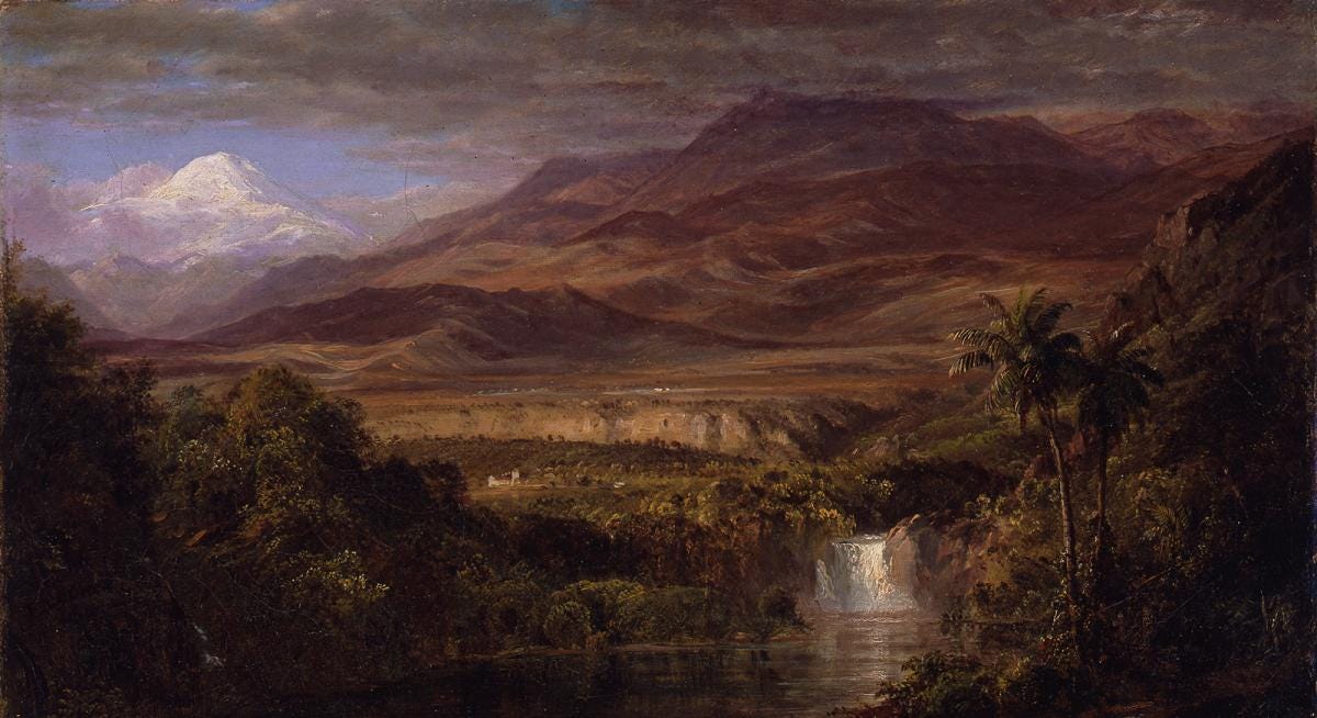 A painting of a mountain A painting of a mountain