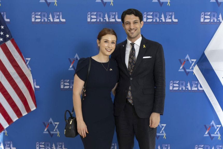 This image, shared by the Embassy of Israel to the USA, shows Sarah Milgram and Yaron Lischinsky, who were killed outside of the Capital Jewish Museum in Washington, DC, on Wednesday, May 21, 2025.