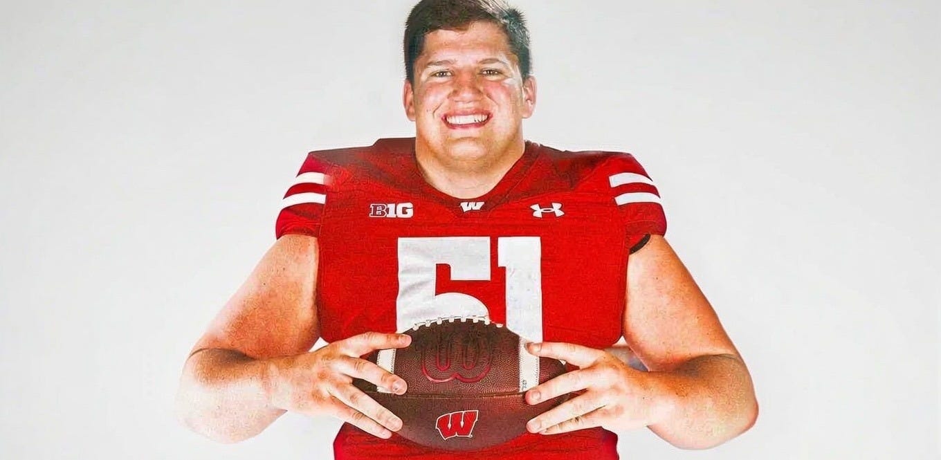 Wisconsin Badgers OL Austin Kawecki.