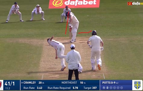 1. Very open stance. 2. Foot moves across rather than towards ball. 3 Head outside the line, stiff front leg