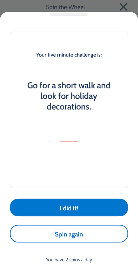 Phone alerts from the Happier and Calm apps, plus a Blue Apron meal