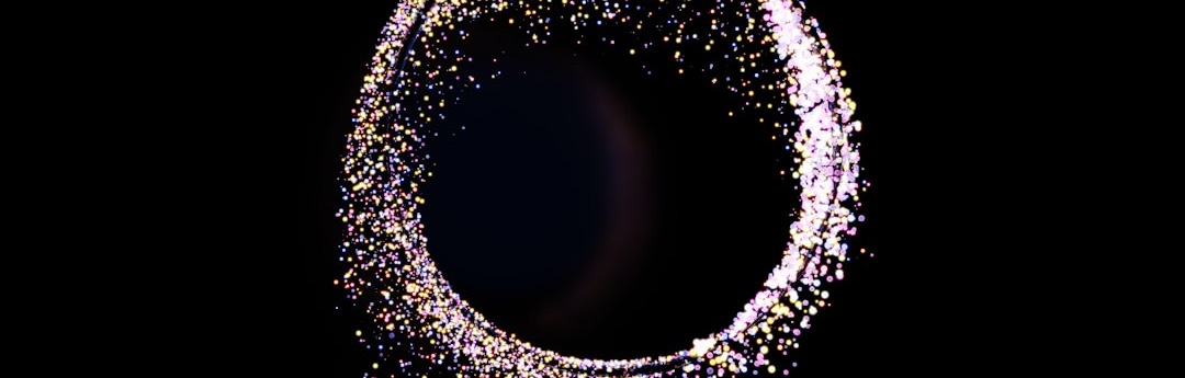 a circular object is lit up in the dark