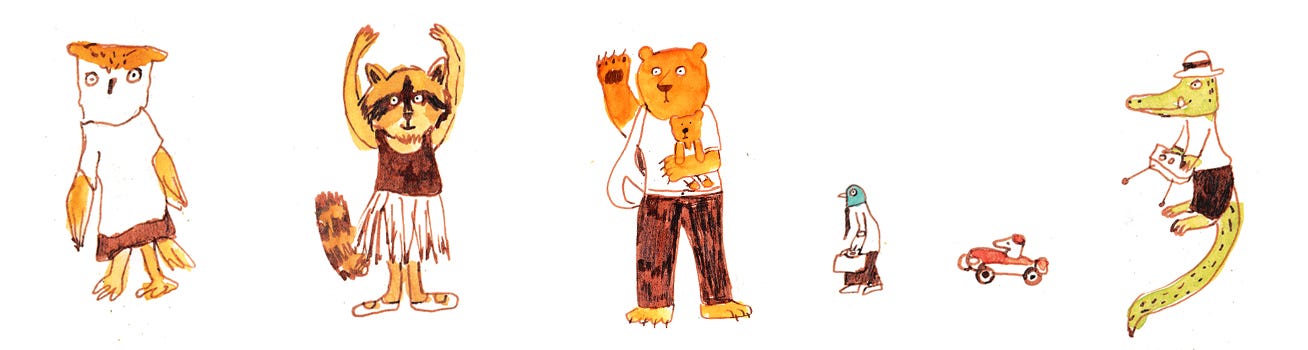 animal characters by Beth Spencer