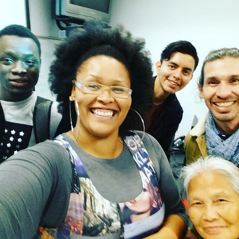 Photos of my ESL students and myself on GTCC's campus with a global representation of more than 12 countries