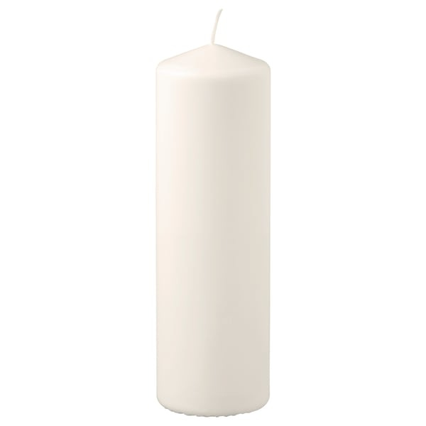 FENOMEN Vela gruesa sin perfume, natural, 23 cm