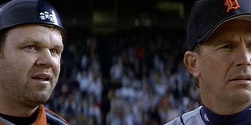 John C. Reilly and Kevin Costner in For the Love of the Game