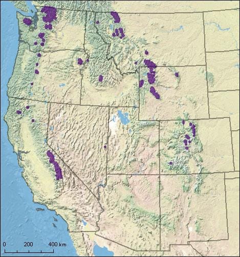 Map of Glaciers of Western US Map of Glaciers of Western US