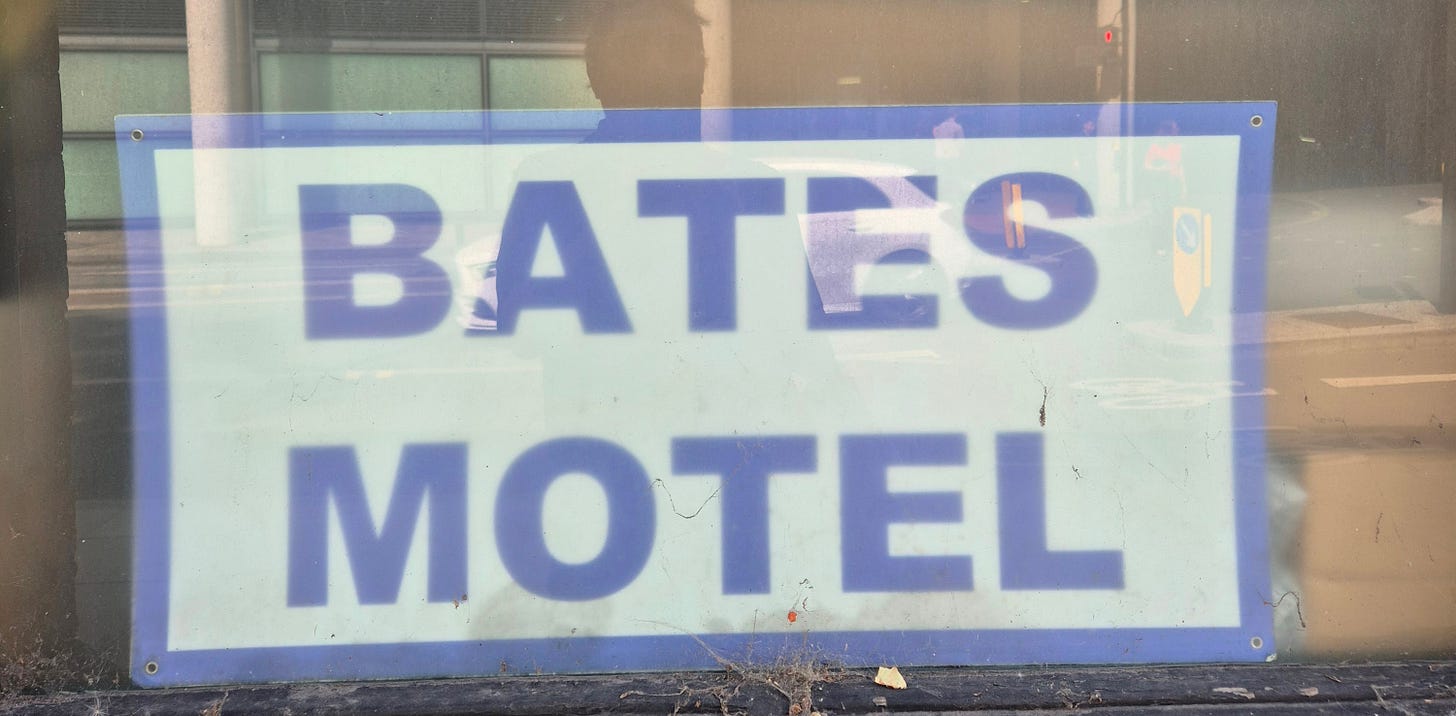 Bates Motel sign seen near Kings Cross station