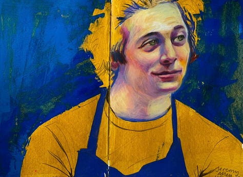 Multimedia hand painted portraits