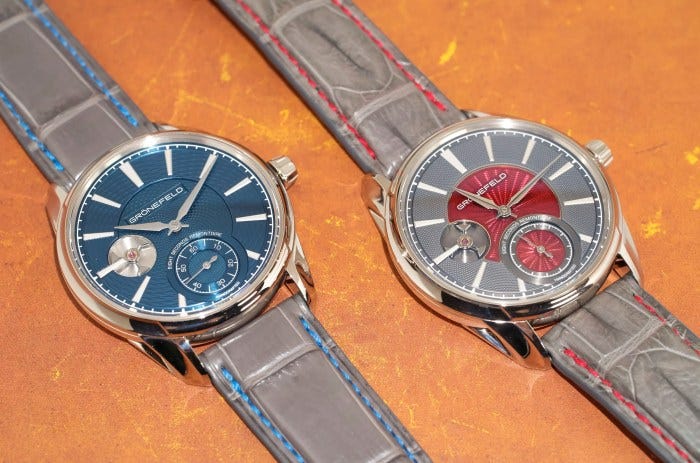 Grönefeld 1941 Remontoire with guilloche dials