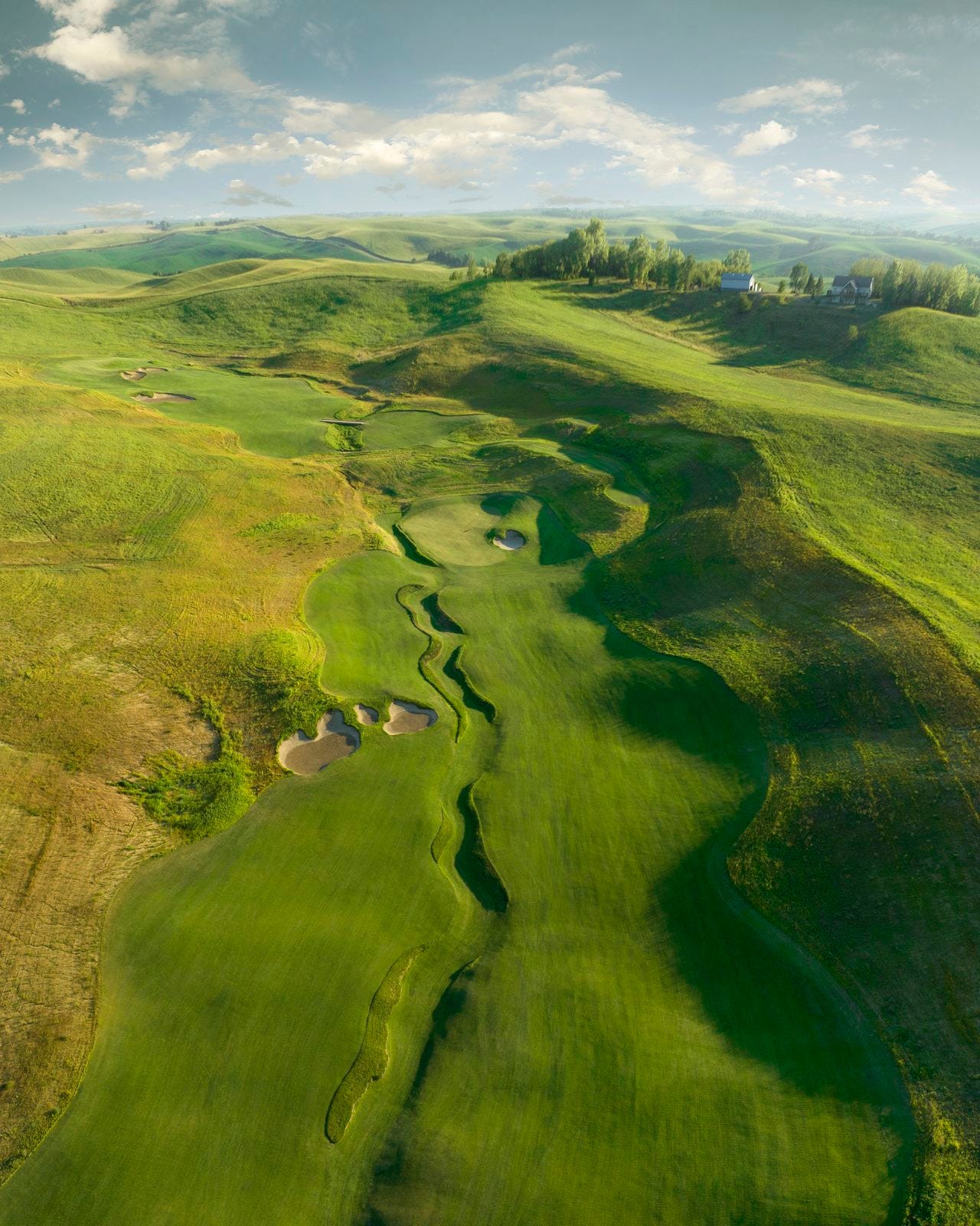 Aerial view of Landmand Golf Club in Nebraska.