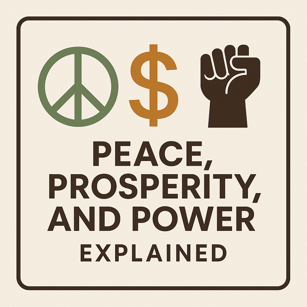 Peace, Prosperity, and Power Explained