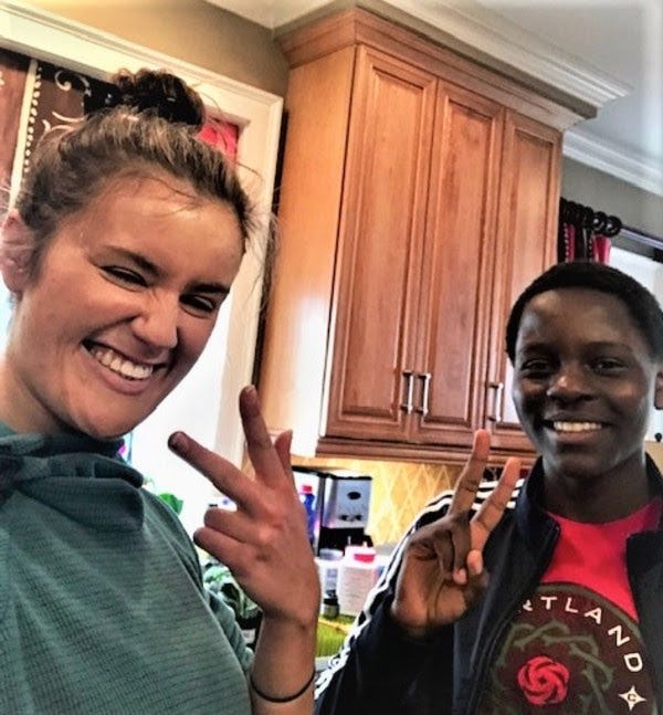 Lughano and my sister Faith spreading world peace.