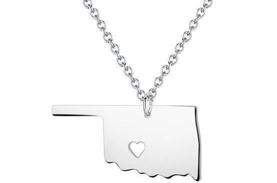 necklace in shape of oklahoma