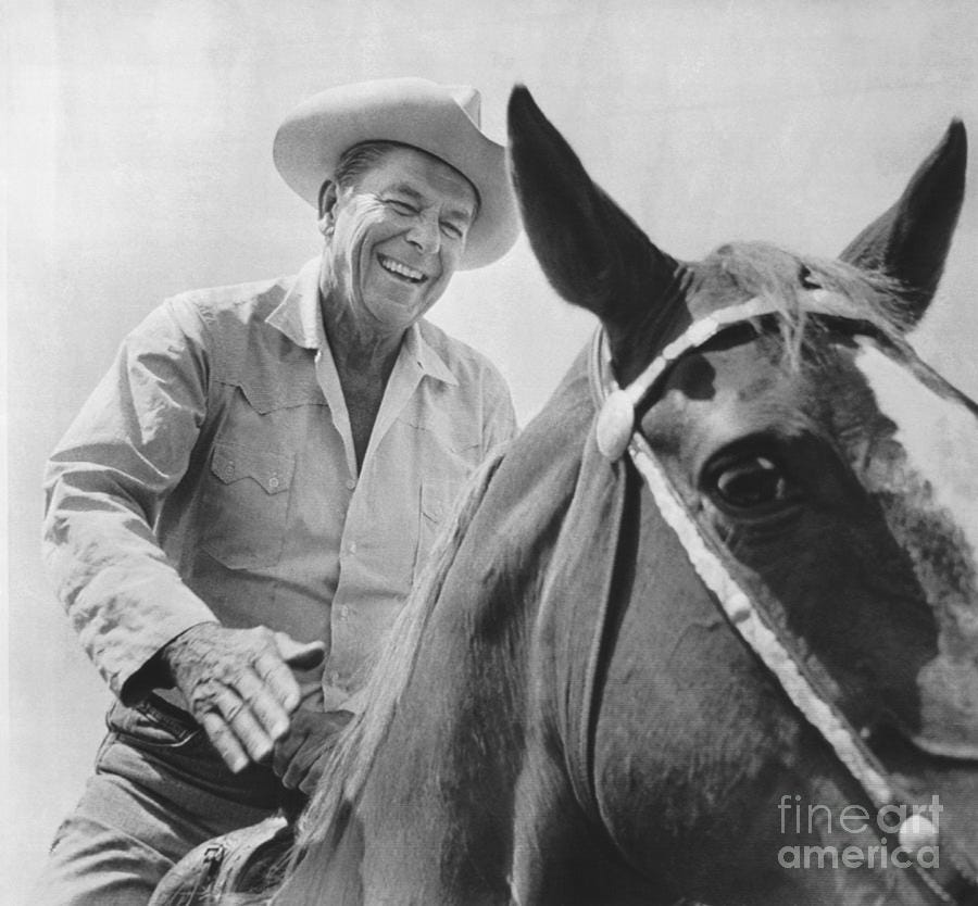 Ronald Reagan Riding His Horse by Bettmann Ronald Reagan Riding His Horse by Bettmann