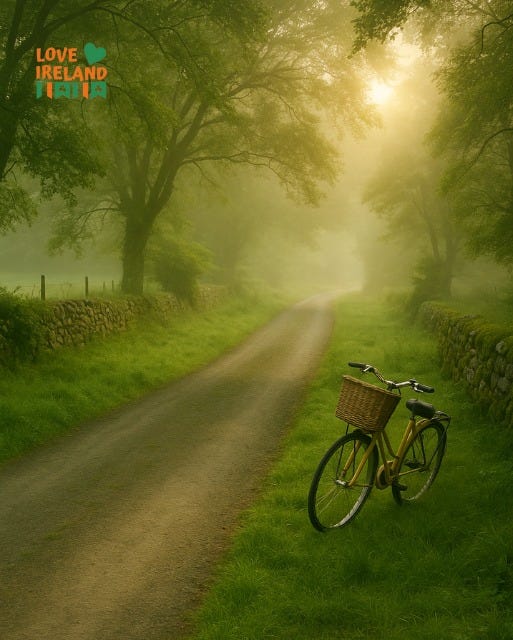 May be an image of bicycle, nature, fog and text