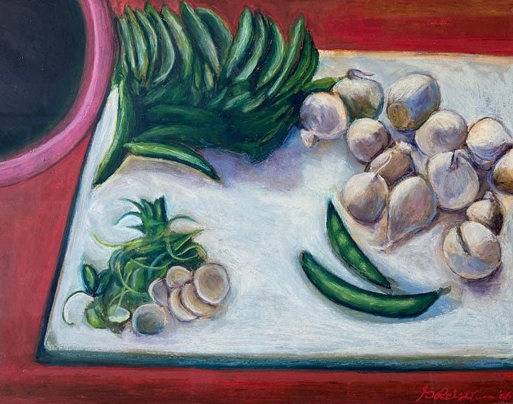 Clockwise: Sonal Soveni, Pat Goldstein, Kleeman's Apple Pie, Artwork by Pat