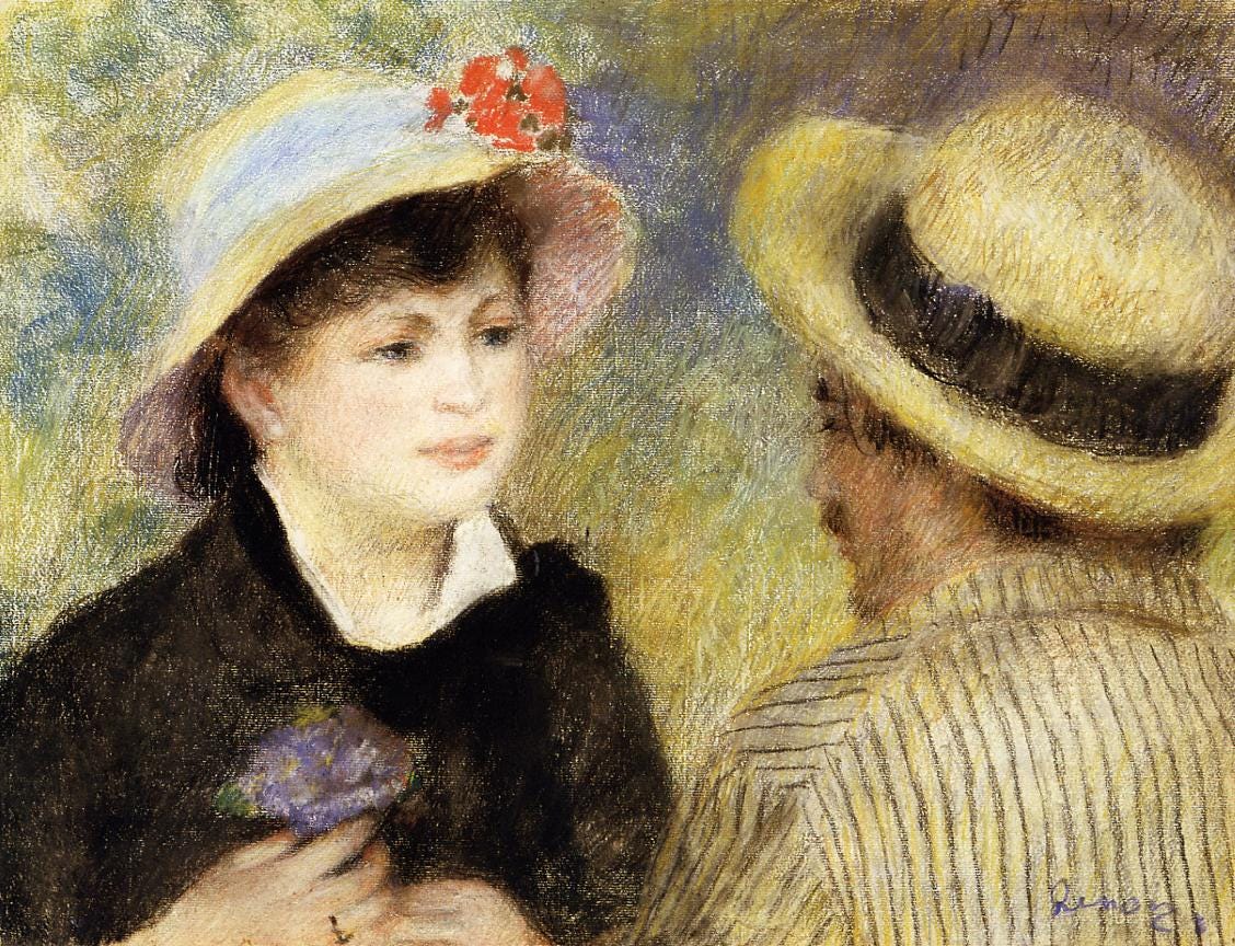 Boating Couple (Aline Charigot and Renoir) (1880 – 1881) by Pierre-Auguste Renoir – Artchive Boating Couple (Aline Charigot and Renoir) (1880 – 1881) by Pierre-Auguste Renoir – Artchive