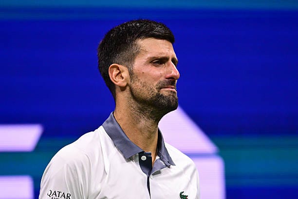 Novak Djokovic reacts against Mariano Navone during a Men's Singles match on Day One of the 2026 US Open at USTA Billie Jean King National Tennis... Novak Djokovic reacts against Mariano Navone during a Men's Singles match on Day One of the 2026 US Open at USTA Billie Jean King National Tennis...