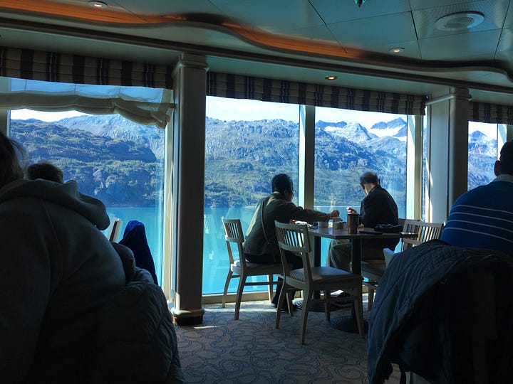 Cruise Director Jess and her family in Glacier Bay National Park on an Alaskan Cruise.