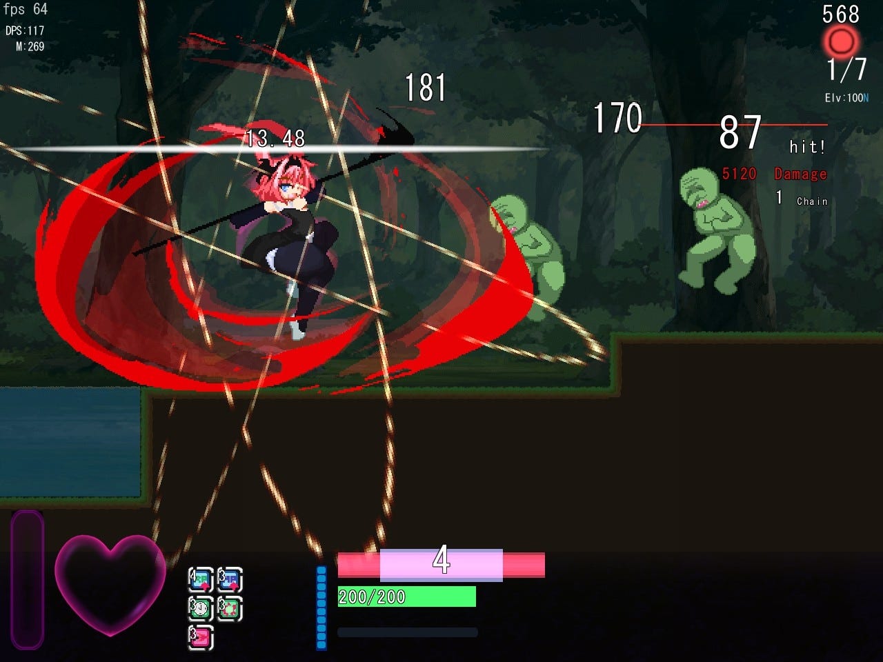 A pink-haired girl hits everyone around her with her scythe