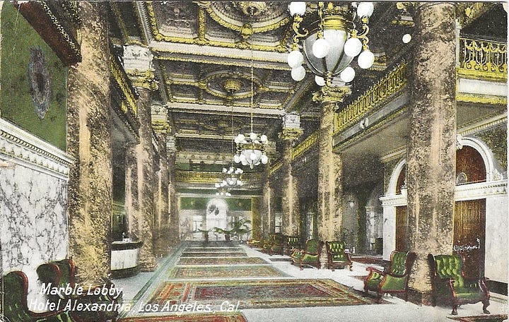 historic Alexandria Hotel in Los Angeles