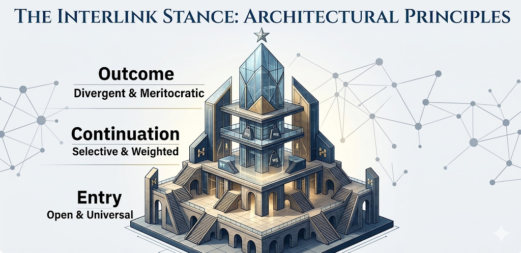 Access is open. Trust is weighted. Outcome is earned.