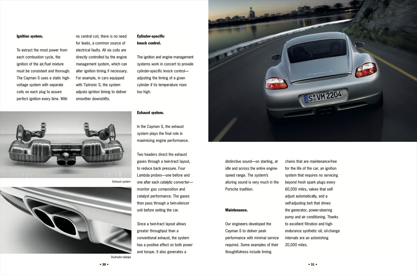 Porsche Cayman S 2006 987.1 Brochure exhaust