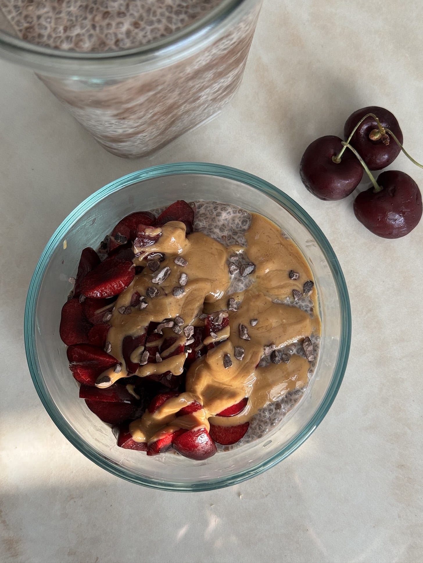 Chocolate peanut butter chia pudding