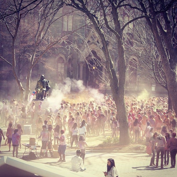 The Indian festival of Holi being celebrated on the Penn campus.