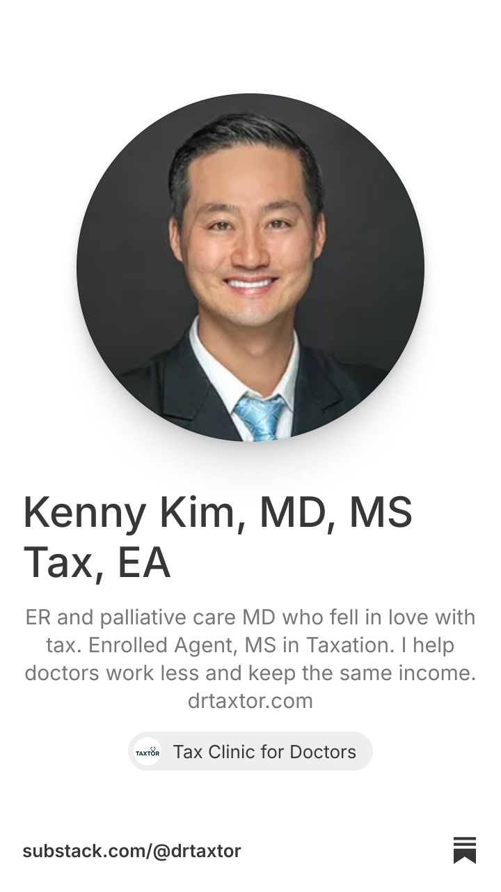 Kenny Kim, MD, MS Tax, EA | Substack