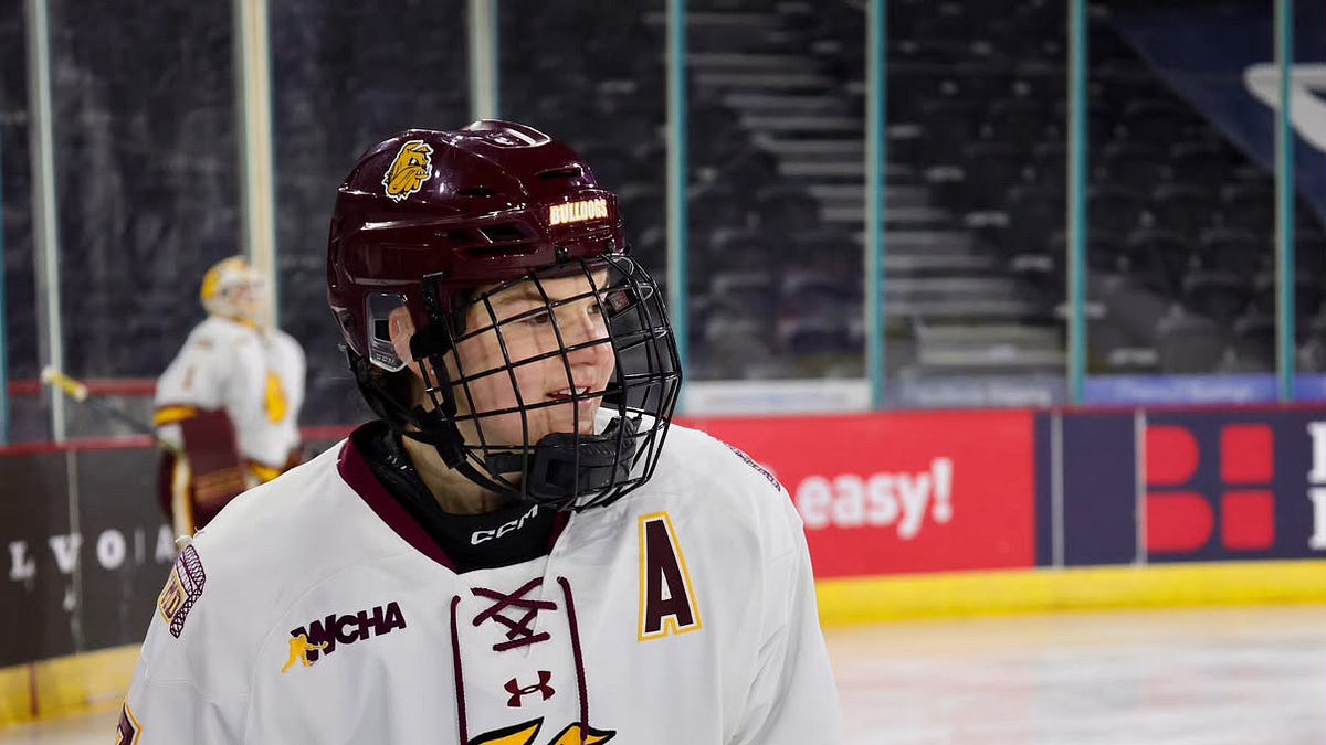 How the Northeastern forward balances high-end collegiate hockey, academic pursuits, and a deep commitment to community leadership