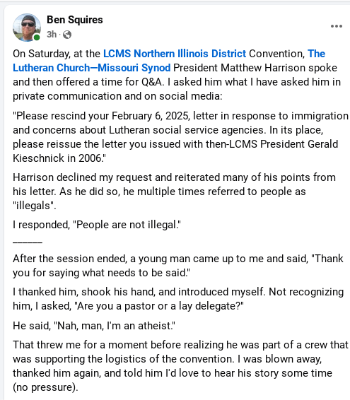 r/exLutheran - Ben Squires working within LCMS for justice