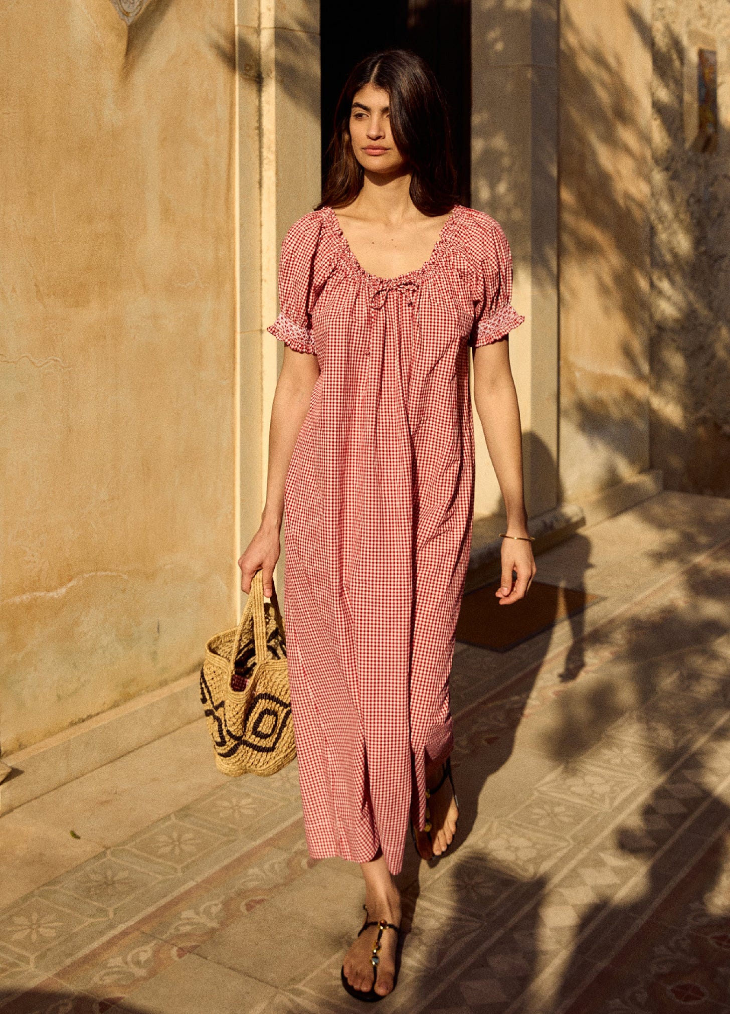 Clover Long - Redcurrant Gingham