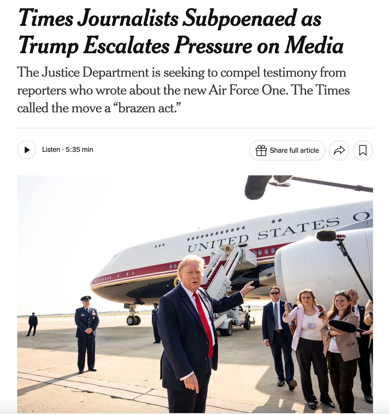 The government came for the reporters