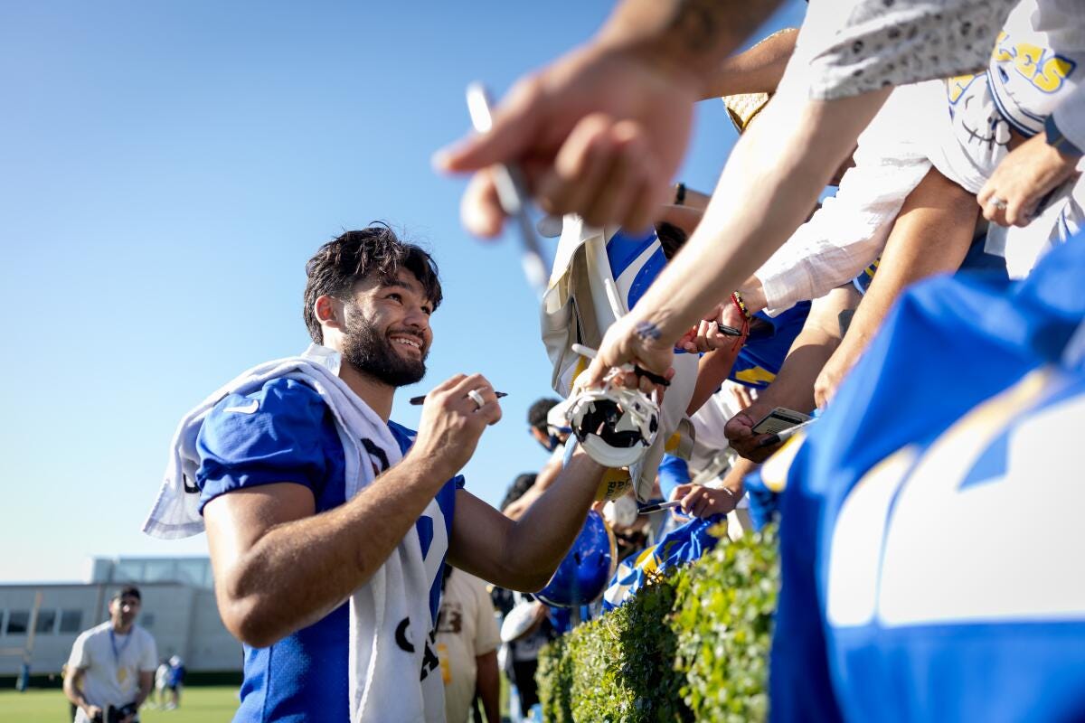 Rams training camp updates: Puka Nacua in his football 'safe place' - Los  Angeles Times