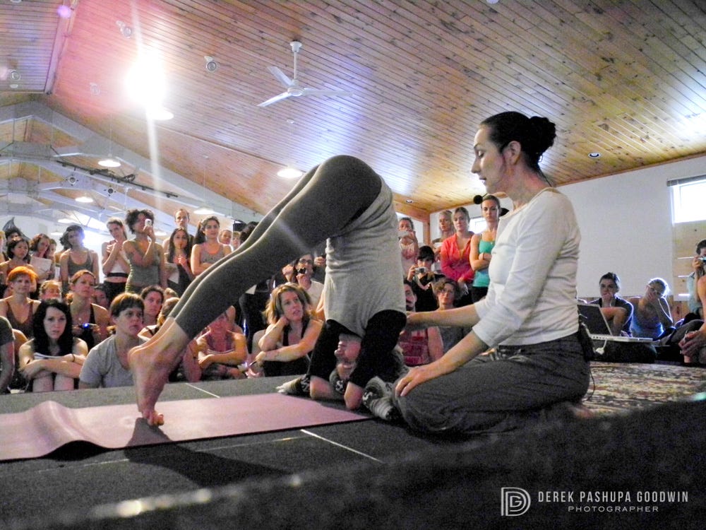 Sharon Gannon teaches headstand Sharon Gannon teaches headstand