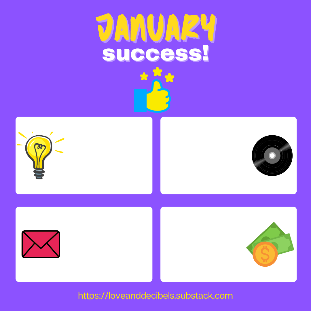 purple monthly success graphic january