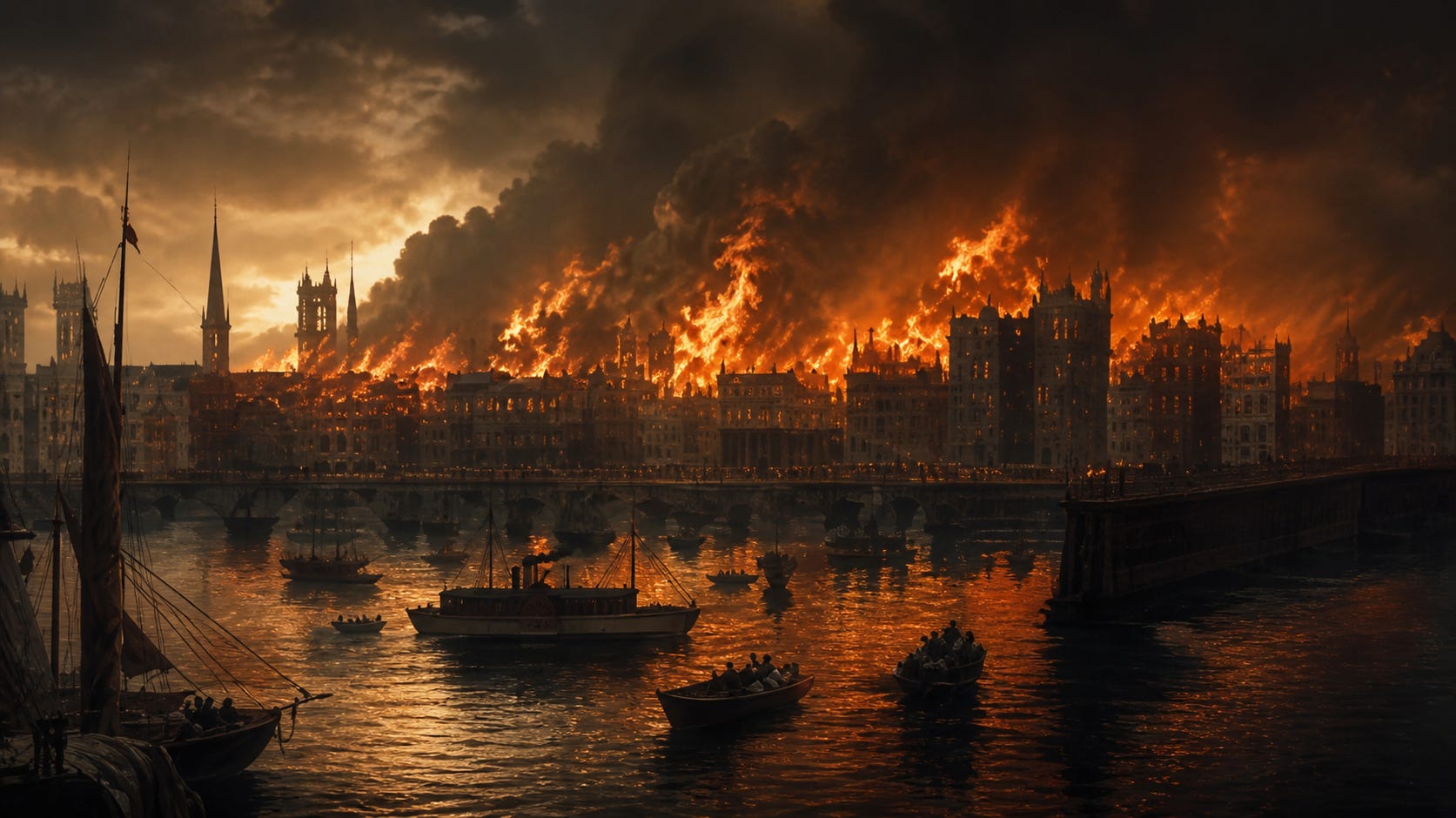 A city on the brink, where fire turns night into day—Chicago, 1871, reimagined as a cinematic moment of chaos, courage, and survival.