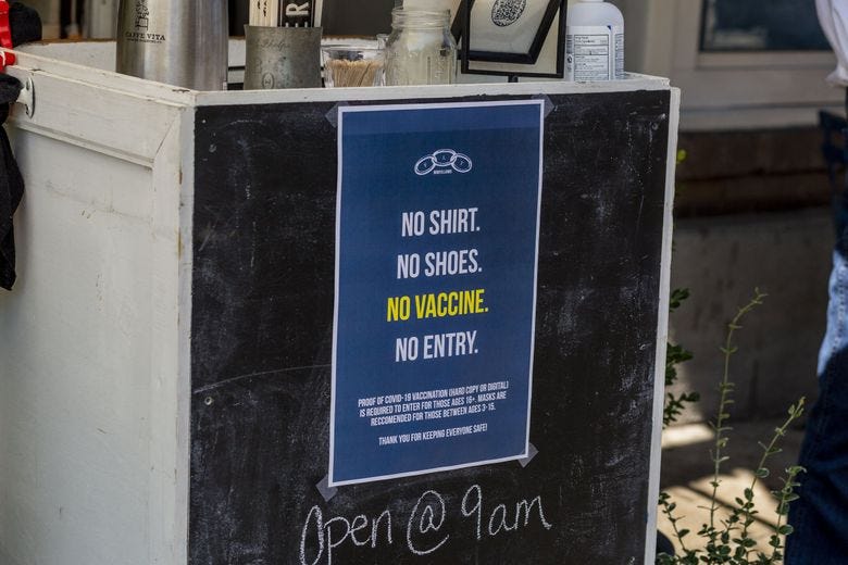 With COVID numbers rising again, these 60 Seattle bars and restaurants now  require proof of vaccination for entry | The Seattle Times